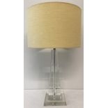 A modern Art Deco style crystal base lamp.