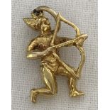 A 9ct gold Sagittarius Archer charm/pendant.