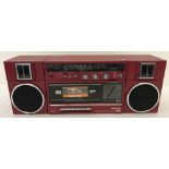 Red Panasonic RX-C37L Portable Stereo Boom Box / Ghetto Blaster.