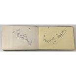 A vintage autograph book containing autographs from TV personalities, singers and Sports stars.