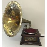 A vintage Gramophone Co Primaphone complete with horn.