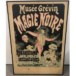 A large framed vintage Musee Grevin Magie Noire by Jules Cheret advertising poster.