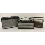 3 small vintage portable radios.