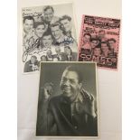 Autographed memorabilia from Musical Artists The Comets and Emile Ford.