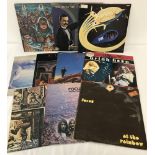 A collection of 10 vintage Rock vinyl LP's to include Rush, Van Halen & Blue Oyster Cult.