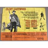 An original quad film poster for 1968 re-release "The Good, The Bad & The Ugly" with Clint Eastwood.
