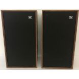 A pair of vintage wooden cased Wharfedale Linton 3 XP speakers.