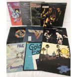 10 assorted vinyl LP's by 1970's Rock Bands.