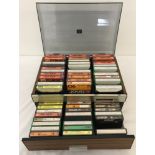 A vintage Cambria Cases "Stako Tape" 2 tier cassette tape storage box, Cassette 69.