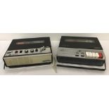 2 vintage reel to reel hand held portable tape recorders.