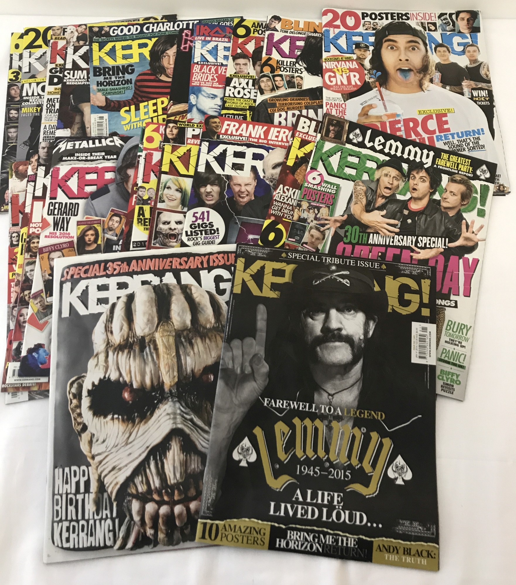 A quantity of 22 Kerrang! Magazines dating from 2015 & 2016.