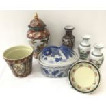 A small collection of oriental ceramics.