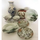 A collection of oriental ceramics.