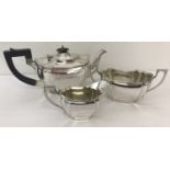 A mid to late 19th century Robert Pringle Silver plated 3 piece tea set.