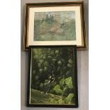 Two framed original signed acrylic paintings on board.