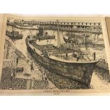 A unframed limited edition black and white print "Leaving ST. Andrew's Dock, Hull" by Greg Drake.
