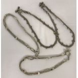 4 Indian white metal decorative ankle chains.