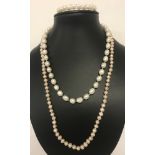2 freshwater pearl necklaces together with an expanding pearl bracelet.