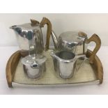 A retro 5-piece 1950's Picquotware tea set.