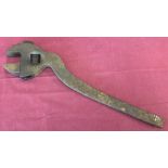 A vintage curve handled adjustable spanner, possibly Railway.