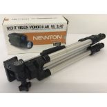A boxed Newton NV3x42 night vision monocular, in its original box, together with a small tripod.