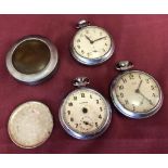2 vintage chrome cased Smiths top winding pocket watches.