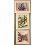 3 framed acrylic paintings by Alan Lyne.