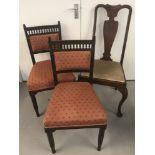 3 vintage chairs.