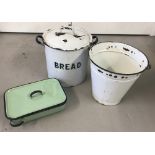 3 vintage enamelware items.