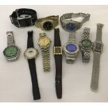 A collection of 10 men's assorted wristwatches to include day and night watch by Premier.