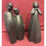 2 Royal Doulton ceramic figurines from the "Images" range, in matt black finish.