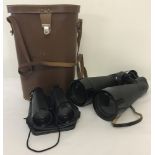 A pair of L&G 40x70 field binoculars in tan leather case together with a pair of HiPower binoculars.