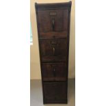 A Victorian oak 4 drawer filing cabinet.