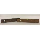 A vintage boat spirit level by Rambone Chesterman together with a small vintage level by G.T.L.