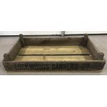 A vintage wooden advertising crate for Lockwoods Canners Ltd.