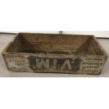 A vintage wooden advertising crate for Vim Universal Cleaner.