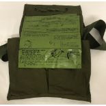 Vietnam War Style Claymore Mine Bag with instructions attached to inside.