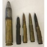 Collection of inert rounds to include a 1940 127 x 108 Heavy MG.