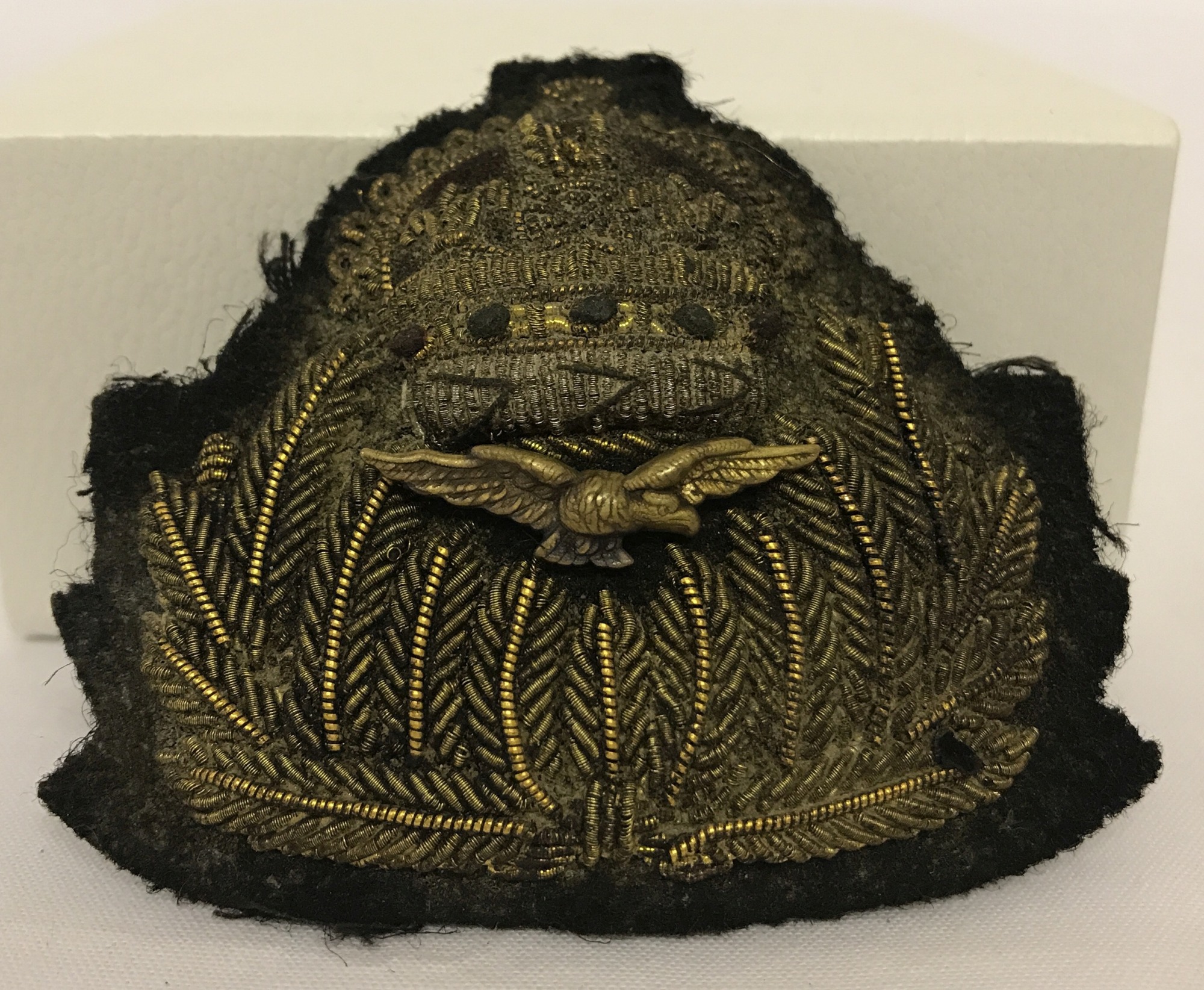 WW1 Style R.N.A.S Officers Bullion Embroidered Cap Badge.