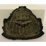 WW1 Style R.N.A.S Officers Bullion Embroidered Cap Badge.
