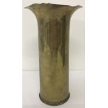 WW1 trench art vase made from a 1916 dated British 18 Pdr shell case. Inert.