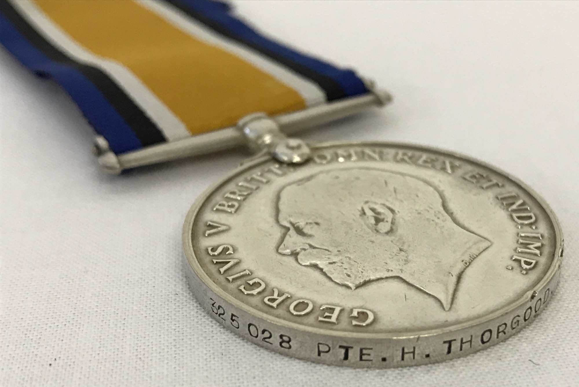 WWI British War Medal named to 325028 Pte H. Thorgood, Essex Regiment. - Image 2 of 2