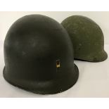 A US MK I steel helmet worn by WO. Jerome M. Barnes 2215792 in Vietnam, complete with liner.
