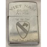 Vietnam War style Retro stainless steel Lighter engraved "1ST Air Cav".