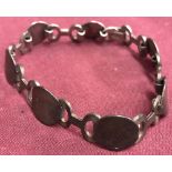 WW2 Style 835 Silver bracelet. Links engraved with SS Runes & Swastikas.