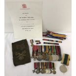 A WWI medal group awarded to 3254 SJT. T.H.Bisgood, 2nd London, to include George V silver military