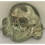 WW2 Style Waffen SS Skull & Crossbones cap badge, marked to reverse "RZM 1/52".