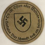 WW2 style Nazi beer mat for Herkules Bier.