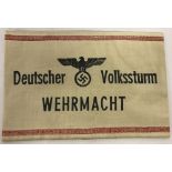 WW2 Style Early War German Volkssturm “Wehrmacht” Armband.