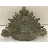 WW1 Style Australian Infantry Forces Imperial Camel Corps cap badge. Three lugs to reverse.